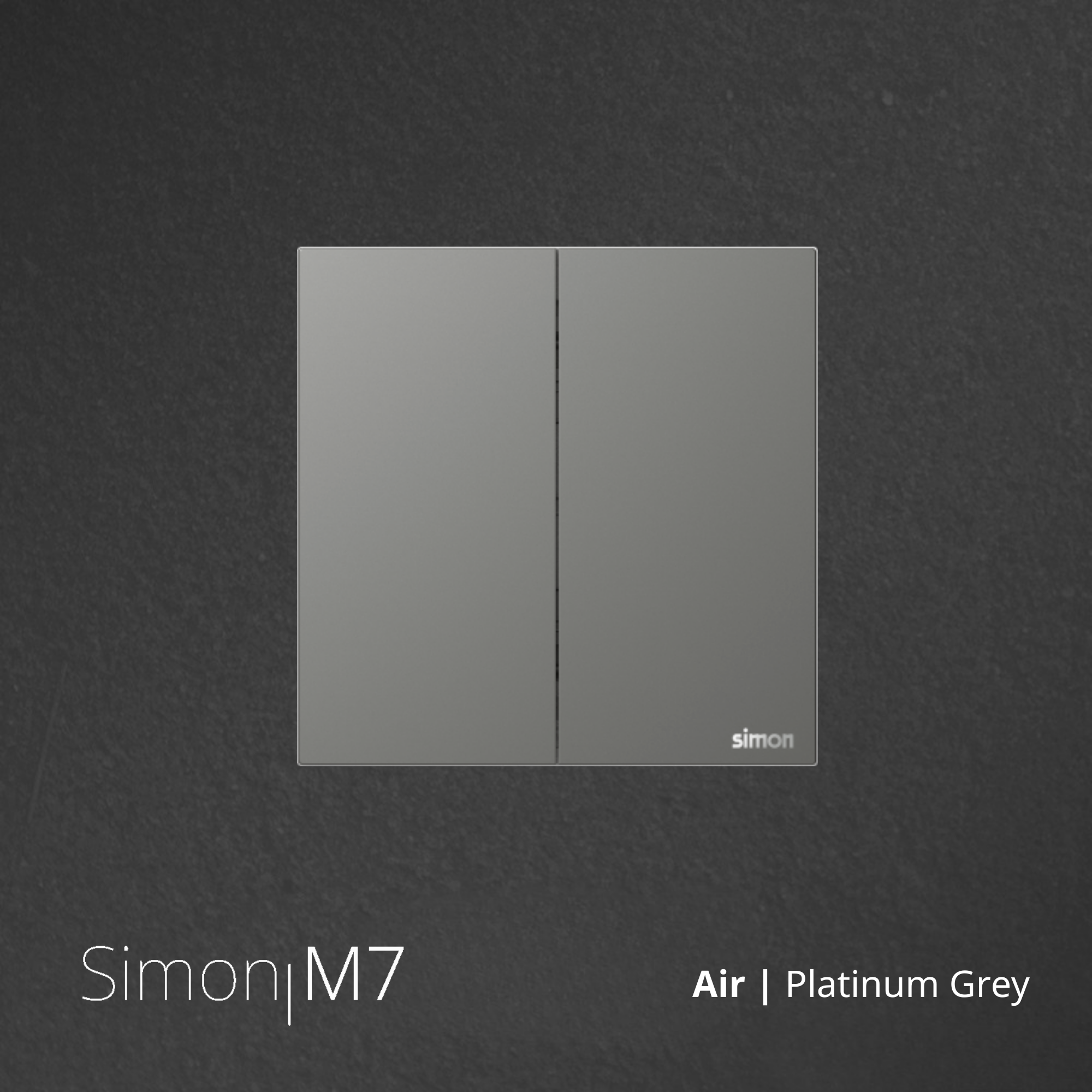 SIMON M7 Air Switch 2 Gang - Platinum Grey