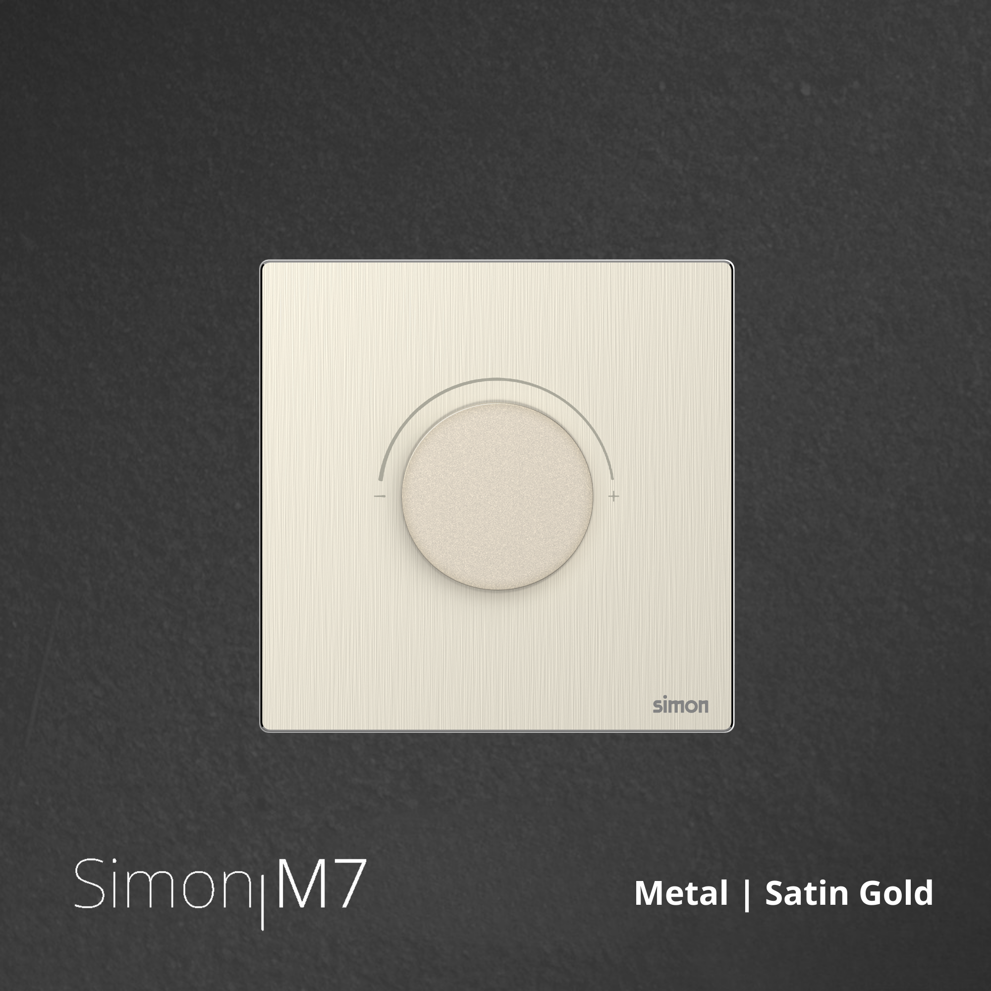 SIMON M7 Metal LED Dimmer Switch 200W Triac - Satin Gold