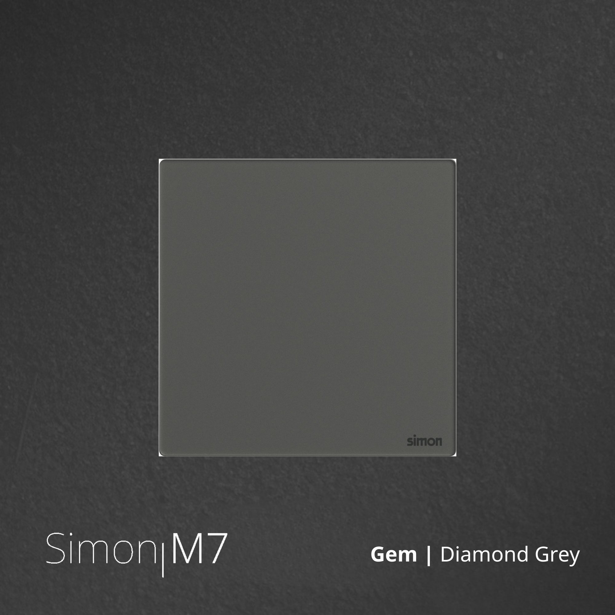 SIMON M7 Gem Blank Plate - Diamond Grey
