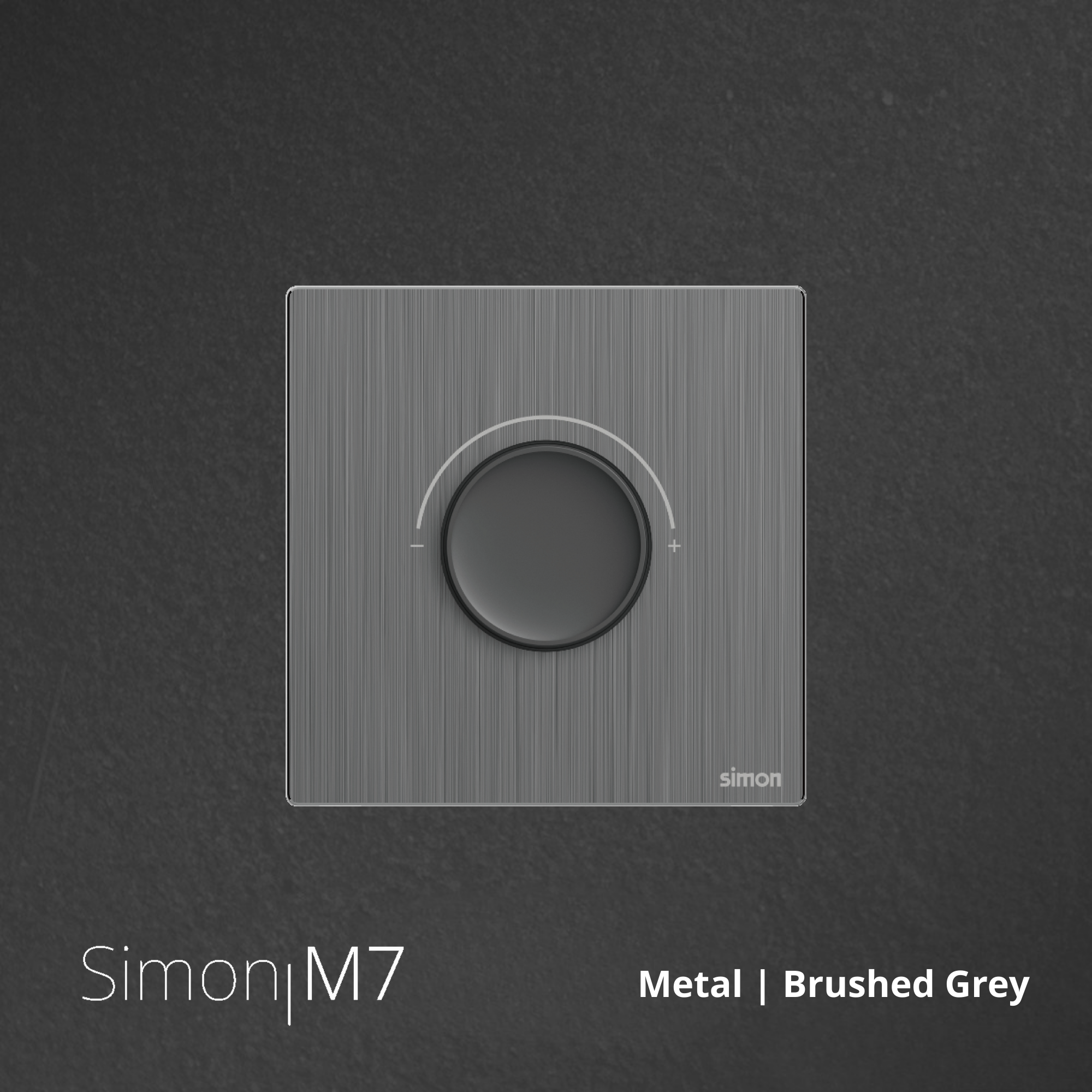 SIMON M7 Metal LED Dimmer Switch 200W Triac - Brushed Grey