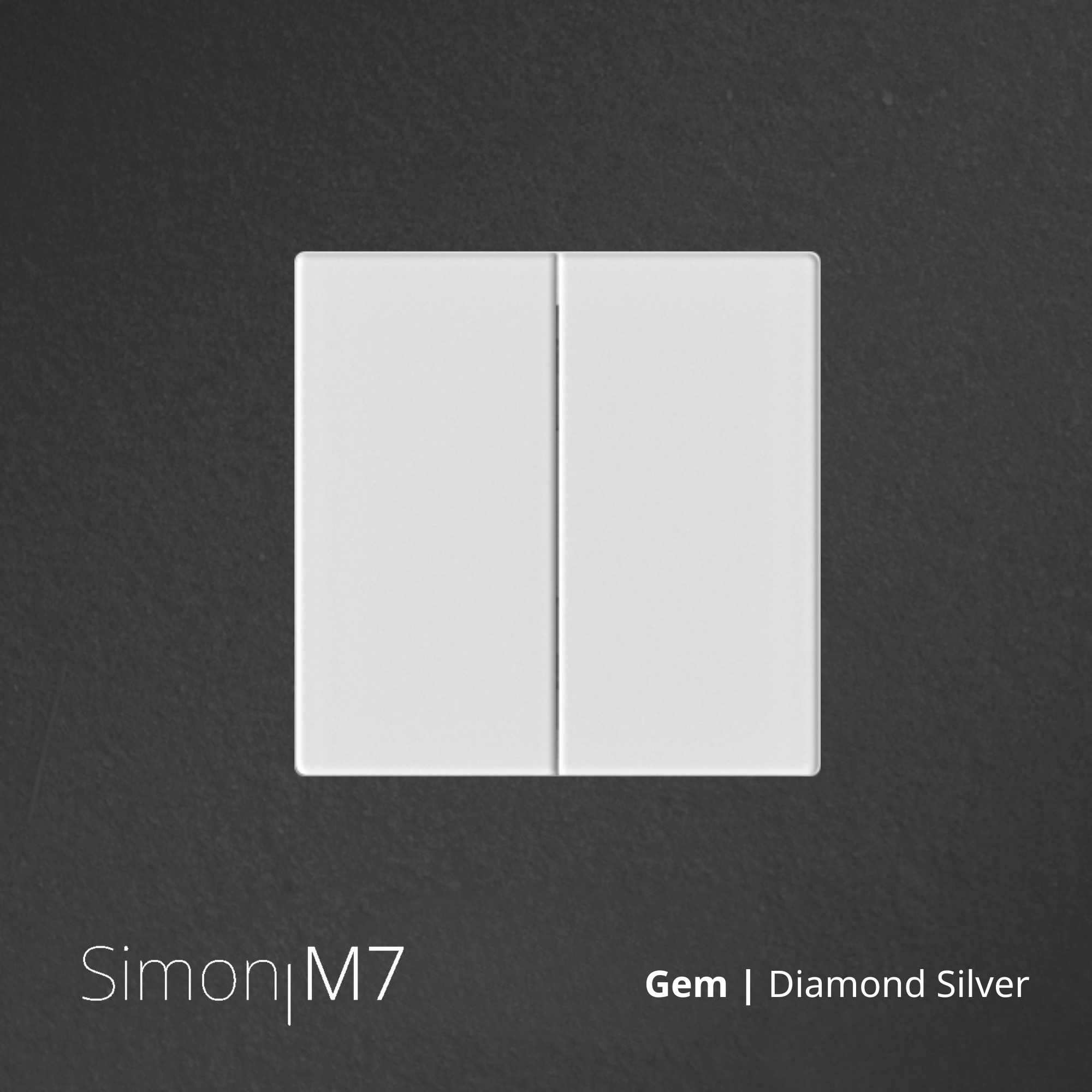 SIMON M7 Gem Switch 2 Gang - Diamond Silver