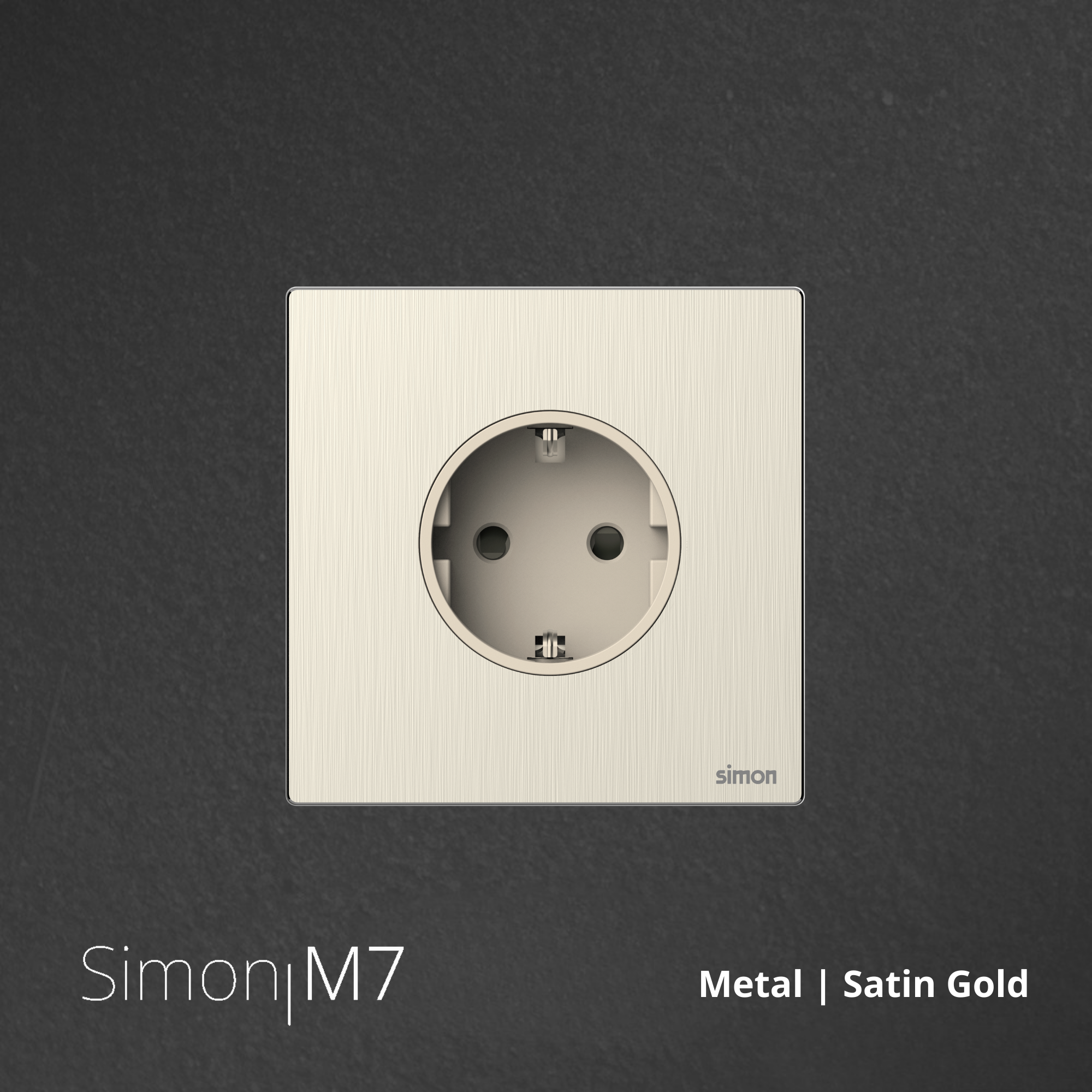 SIMON M7 Metal Schuko - Satin Gold